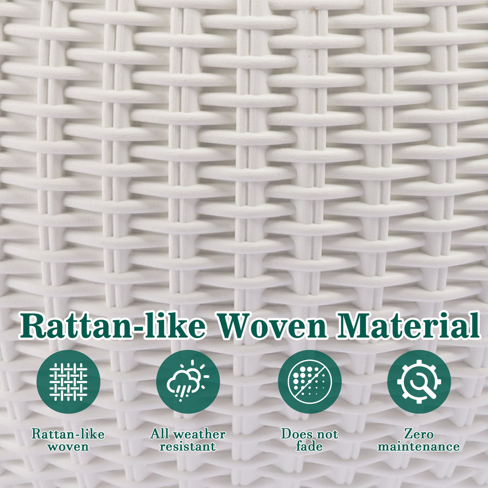 13.4 inch Self-Watering Hanging Rattan-Inspired Planter Large Capacity, Root-Rot Resistant Water Storage with Water Level Indicator, Dual-Use for Indoor & Balcony Decoration (Pack of 2, White) Media 10