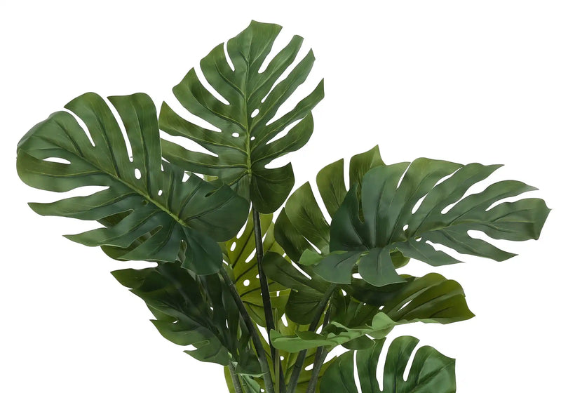 Artificial Plant, 45' Tall, Monstera Tree, Indoor, Faux, Fake, Floor, Greenery, Potted, Real Touch, Decorative, Green Leaves, Black Pot