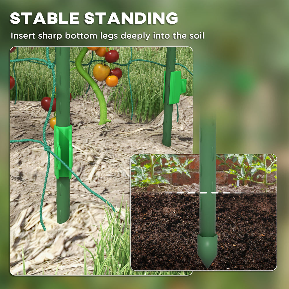 Outsunny Cucumber Trellis, 6' Tall Arch Trellis for Climbing Plants Outdoor, A-Frame, with Plastic Coated Steel Frame and Climbing Net, Support Vegetables, Peas, Fruit & Vines, Green Media 7