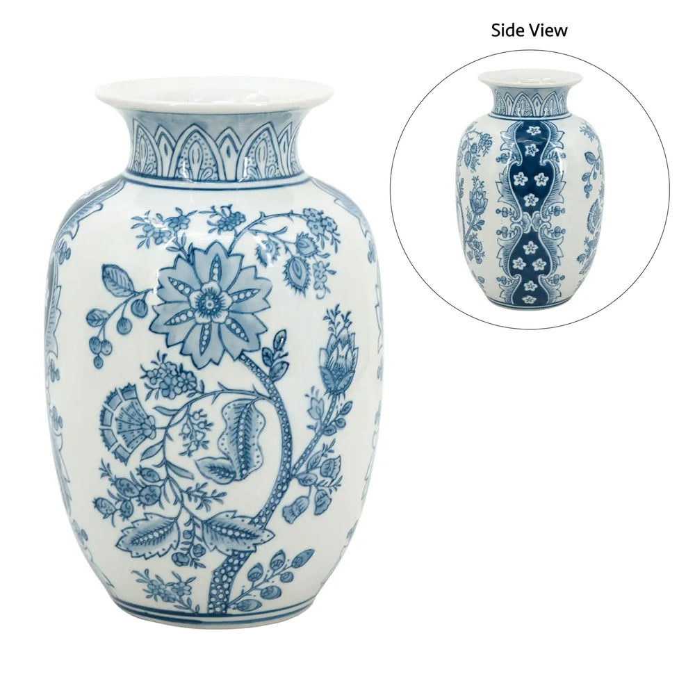26928988 D5.5x8.7' Porcelain Flower Vase with Blue and White Floral Patterns     DTY Store Decorative Porcelain Vases, Jar and Pitcher     DTY Store