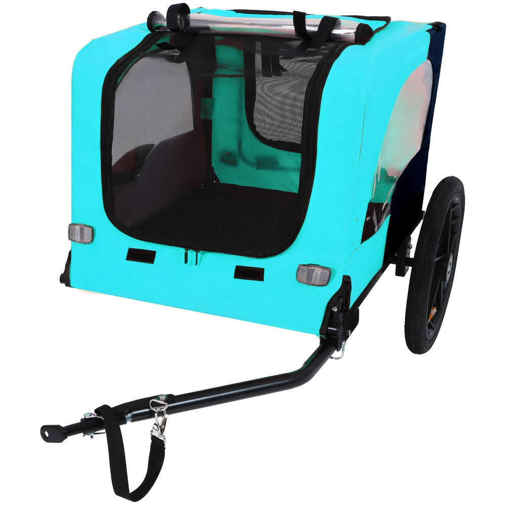 Pet Bike Trailer Dog Cart for Bicycle,Suitable for Small and Medium Pets, Easy Folding Cart Frame, Quick Release Wheel, Non-Slip Floor, Internal Leash Media 9