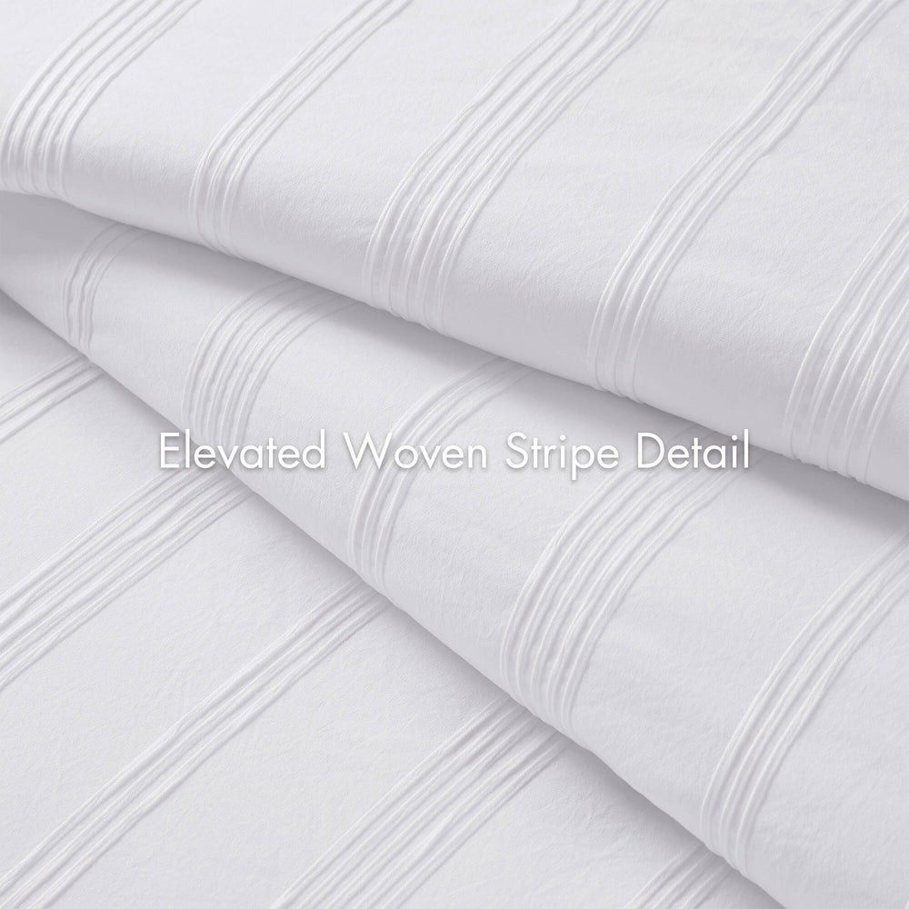 3-Piece Full Woven Striped Duvet Set Media 5
