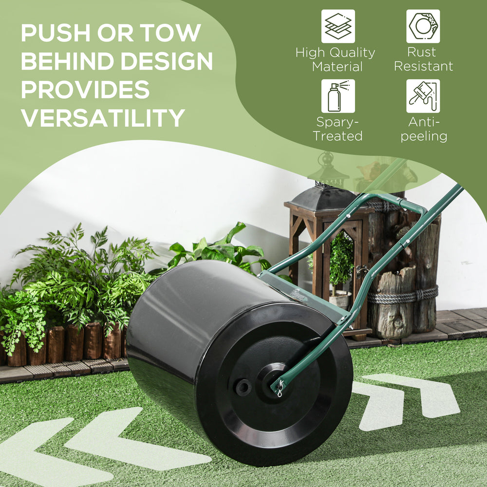 Outsunny 20-Inch Push/Tow Behind Lawn Roller Filled with 16 Gal Water or Sand, Perfect for Flattening Sod in the Garden Media 5
