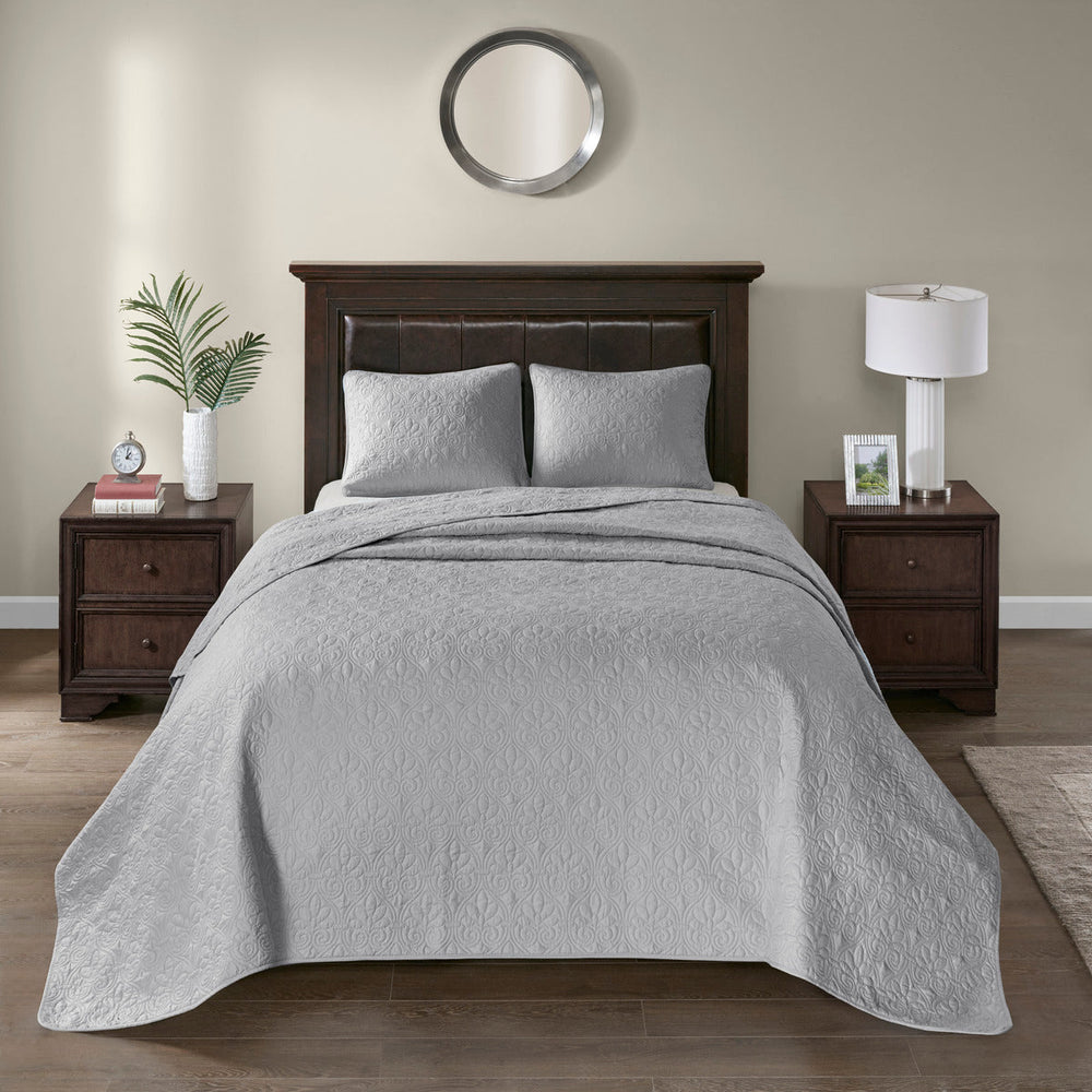 Reversible Bedspread Set Grey King Media 7