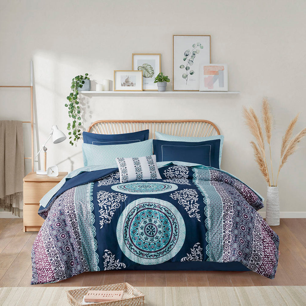 Full Boho Comforter Set with Bed Sheets Media 4