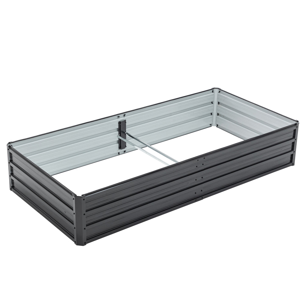 6x3x1 FT Metal Raised Garden Bed Outdoor Reinforced Galvanized Rustproof Colored Steel Planter Boxes for Vegetables, Raised Beds for Growing Flowers Herbs Succulents Media 8