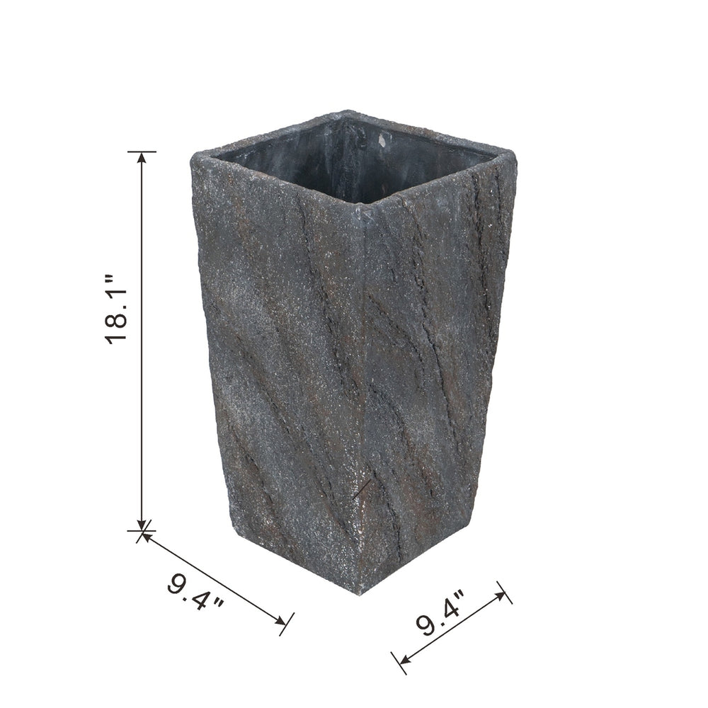 9.4x9.4x18.1' Cement Planter Large, Indoor Outdoor Garden Functional  Decor Media 3