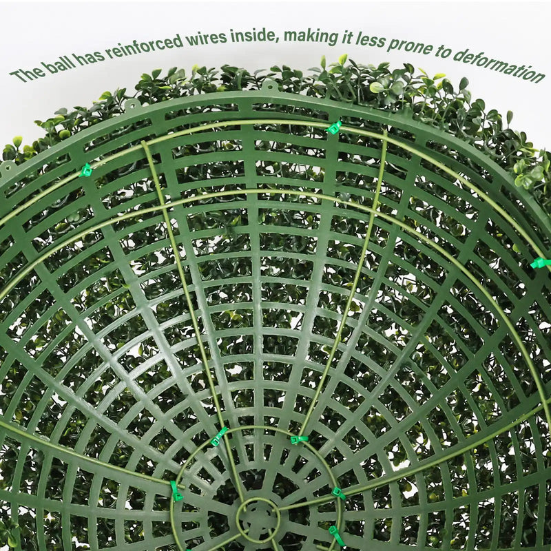 22.4IN dark Artificial Topiary Balls Outdoor Faux Boxwood Large Decorative Green Spheres for Garden Front Porch Patio Planter Decoration, 2pcs/set