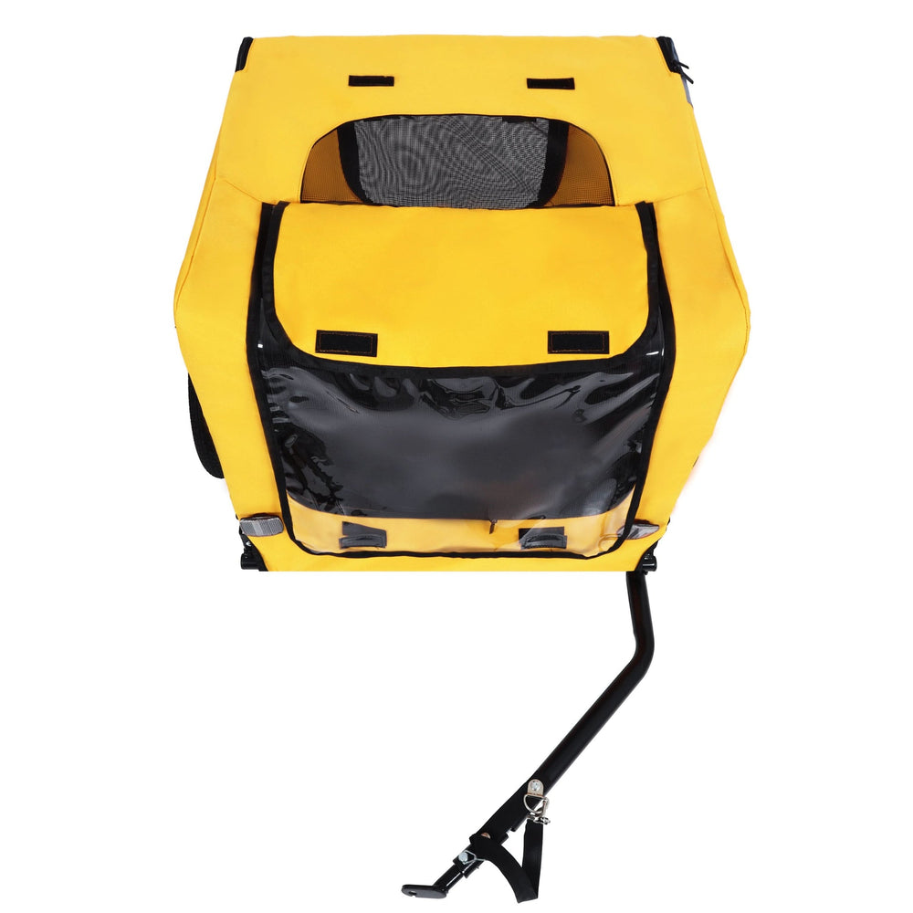 Pet Bike Trailer Dog Cart for Bicycle, Suitable for Small and Medium Pets, Easy Folding Cart Frame, Quick Release Wheel, Non-Slip Floor, Internal Leash Media 12