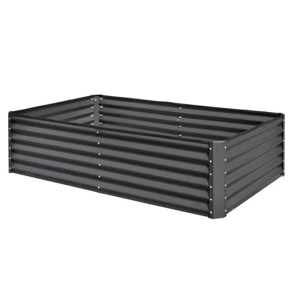 6x3x1.5ft Galvanized Raised Garden Bed, Outdoor Planter Garden Boxes Large Metal Planter Box for Gardening Vegetables Fruits Flowers, Dark Gray Media 1