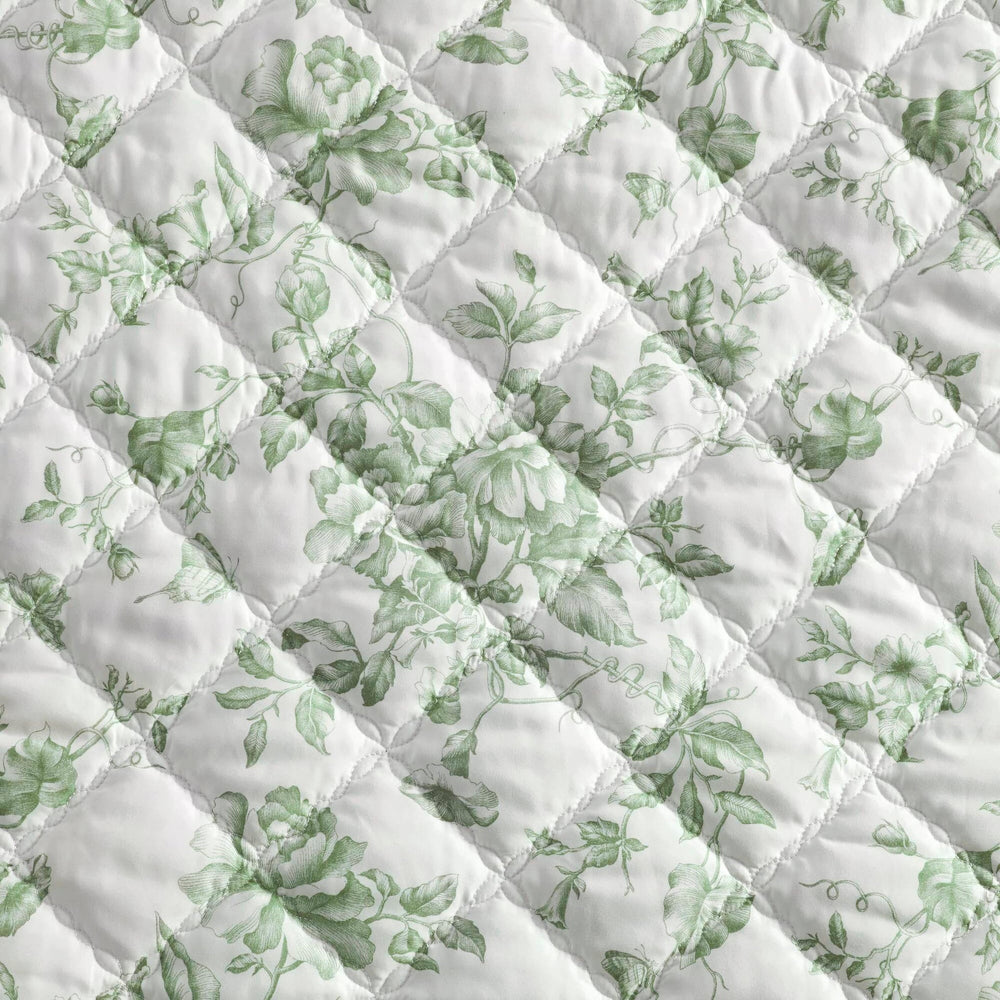 4 Pieces Full/Queen  Quilt Set with Decorative Pillow,Green Media 16