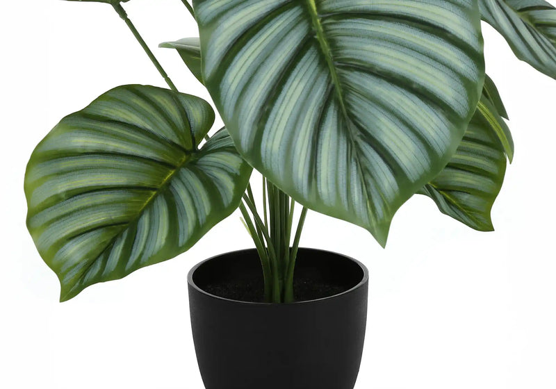 Artificial Plant, 24' Tall, Calathea, Indoor, Faux, Fake, Table, Greenery, Potted, Real Touch, Decorative, Green Leaves, Black Pot