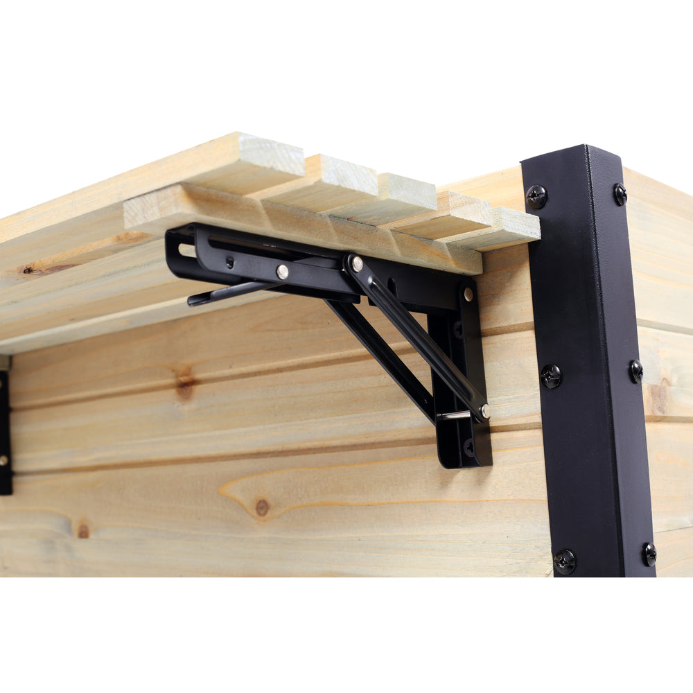 Raised Garden Bed, Metal Leg Wood Planter Boxes with Folding Storage Shelf,Elevated Planter Box for Growing Fresh Herbs, Vegetables, Flowers Great for Outdoor Patio, Deck, Balcony Media 19