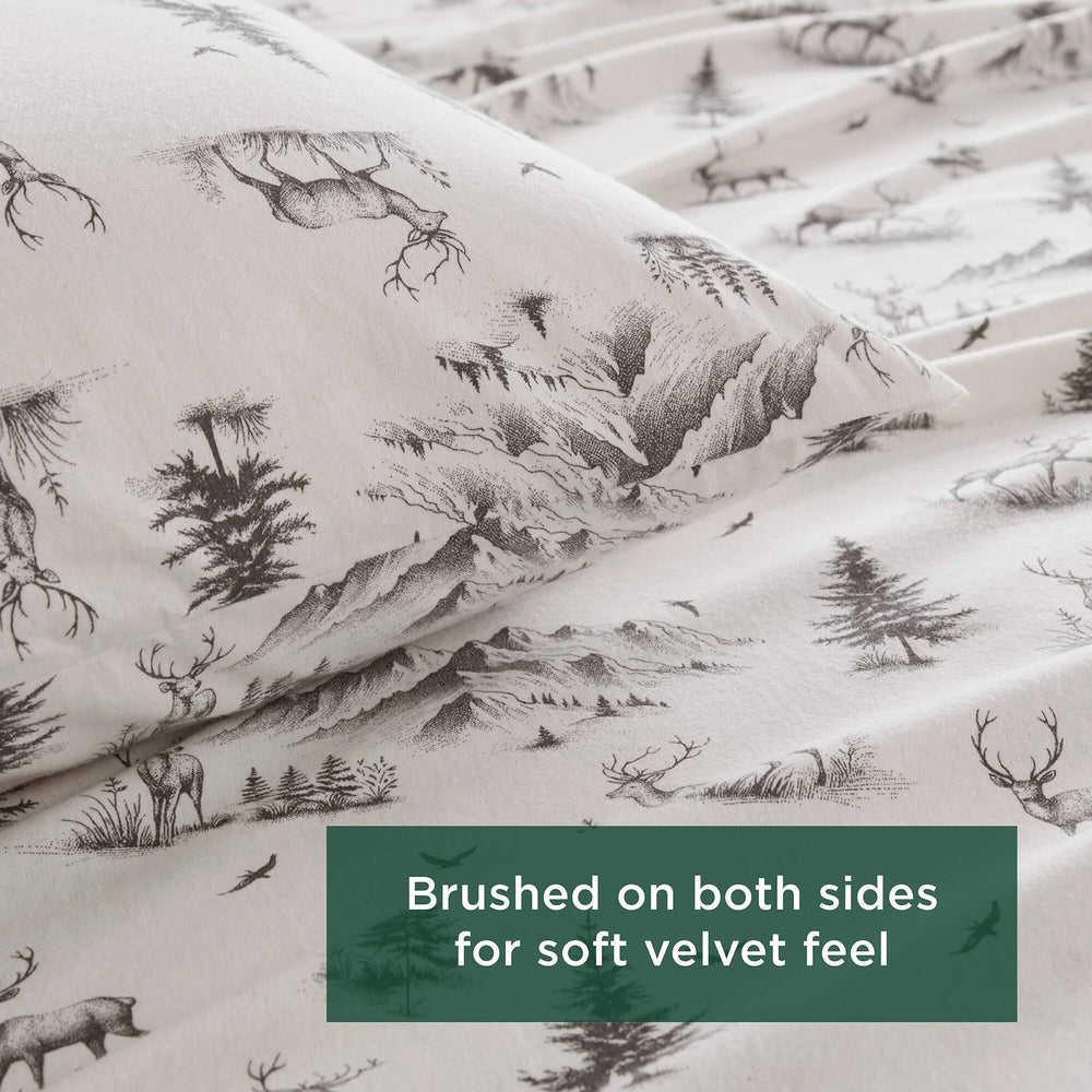4 PCS King Sheet Set Gray Deer Toile Media 6