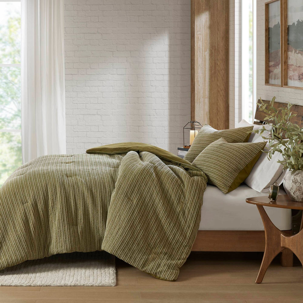 3PCS Full/Queen Waffle Washed Comforter Set Media 13