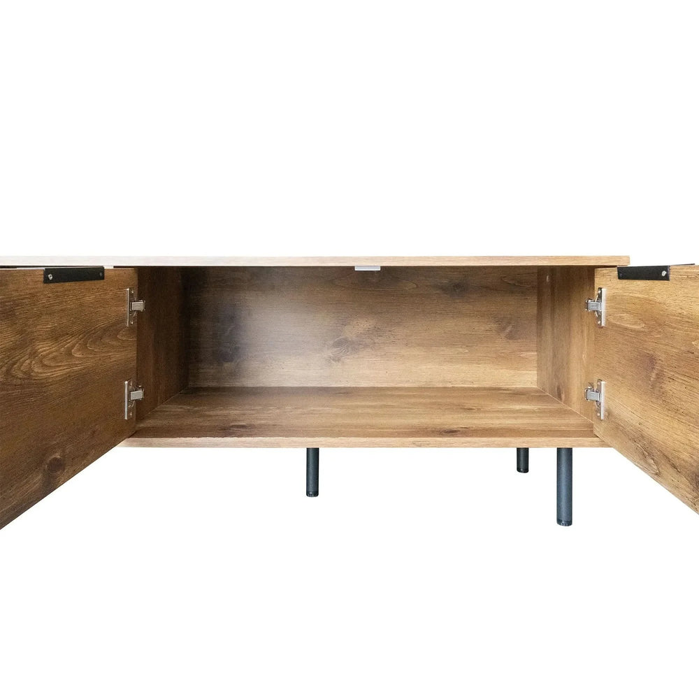 TV Stand Wood Space-Saving Entertainment Center With Storage For 75-85 Inch TV Media 16