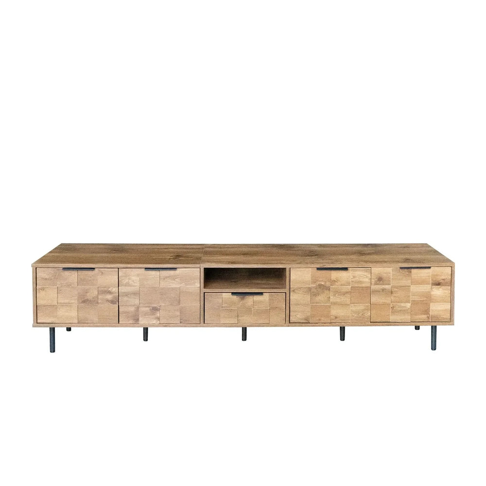 TV Stand Wood Space-Saving Entertainment Center With Storage For 75-85 Inch TV Media 10