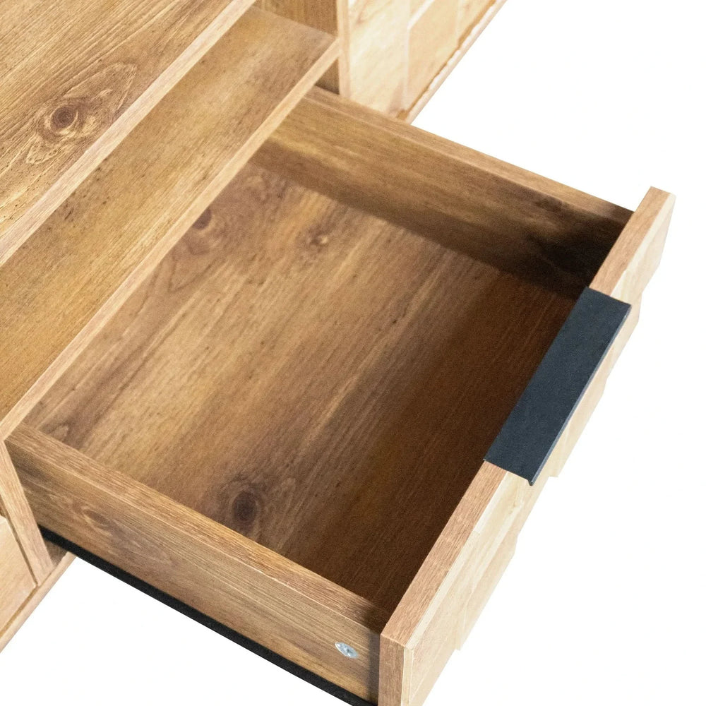 TV Stand Wood Space-Saving Entertainment Center With Storage For 75-85 Inch TV Media 14