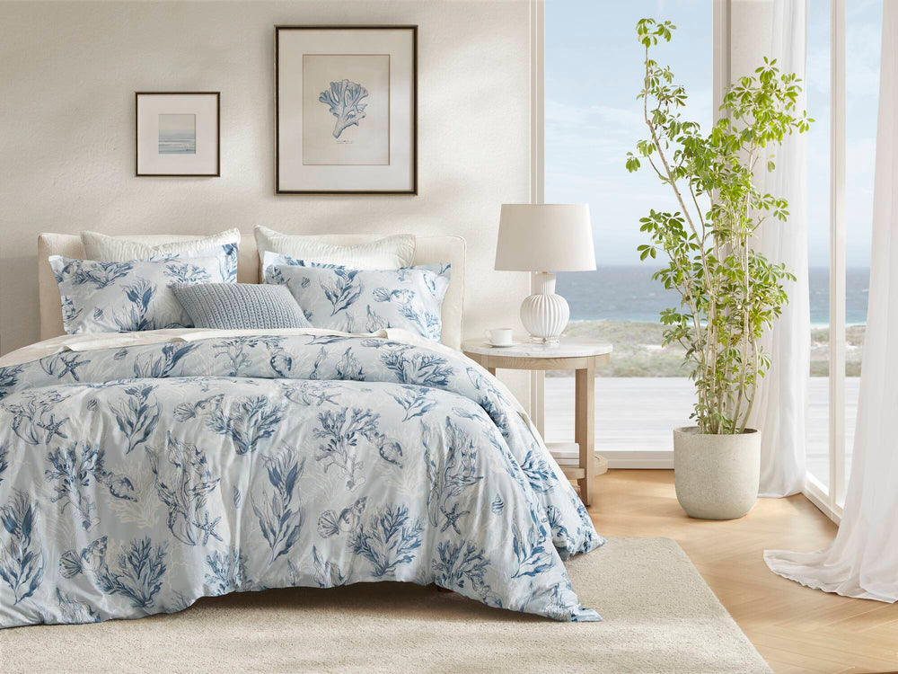 3-Piece King 100% Cotton Sateen Duvet Cover Set,Navy/Blue Media 10