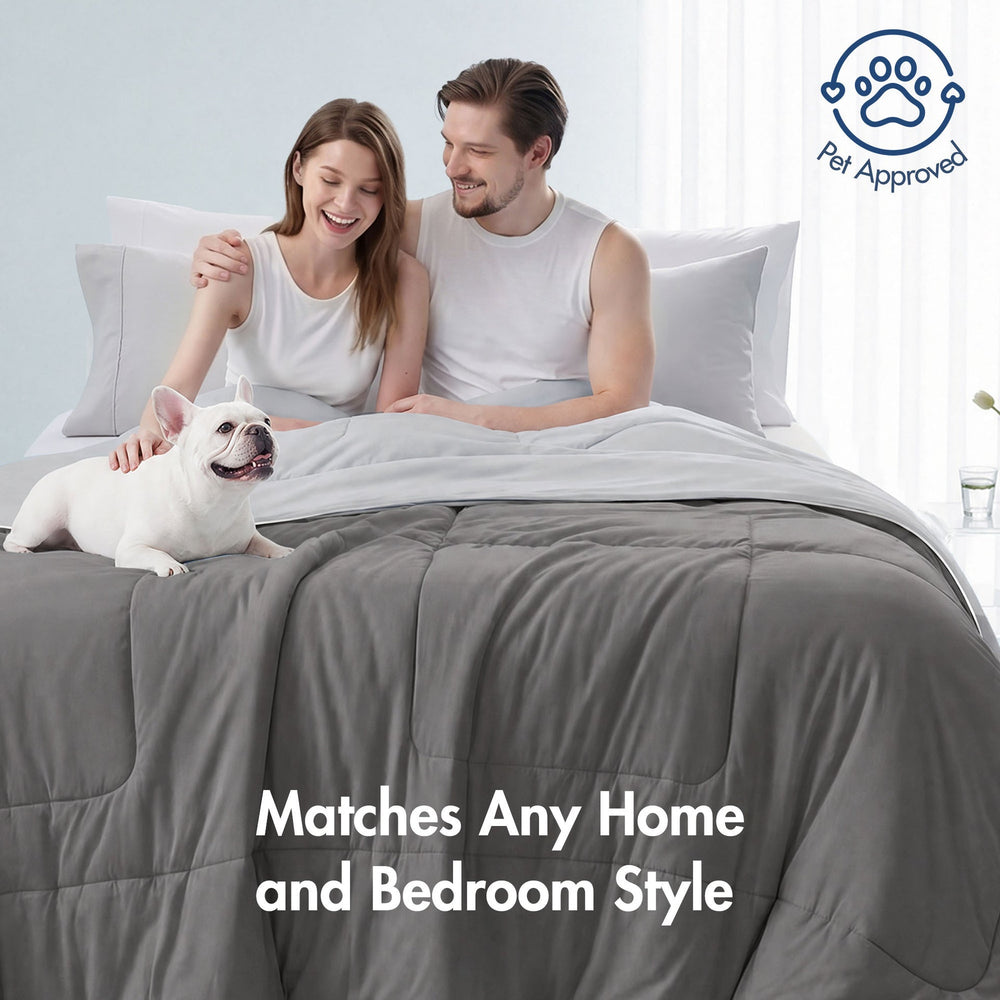 1 Piece Twin Down Alternative Comforter,Grey Media 16