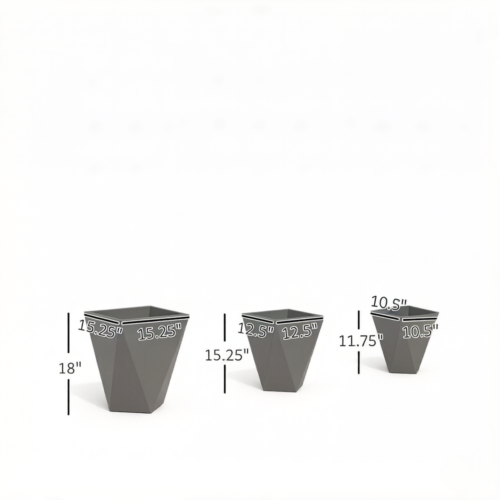 Chic Planters,Stackable Planters,Set of 3 Planters Set(Only 3Pcs Planter) Media 7