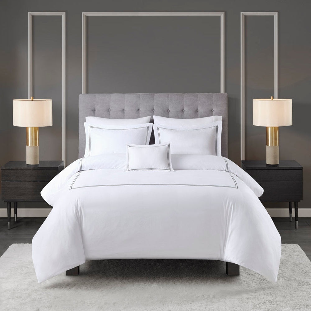 Full/Queen 100% Cotton Sateen Embroidered Comforter Set Media 2