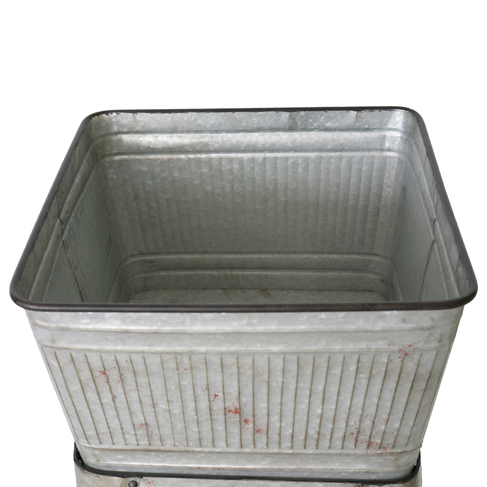 20.5x20.5x21' Large Perryman Galvanized Tub On Stand, for Plant Pot/Planter/ Metal Ice Buckets Media 5