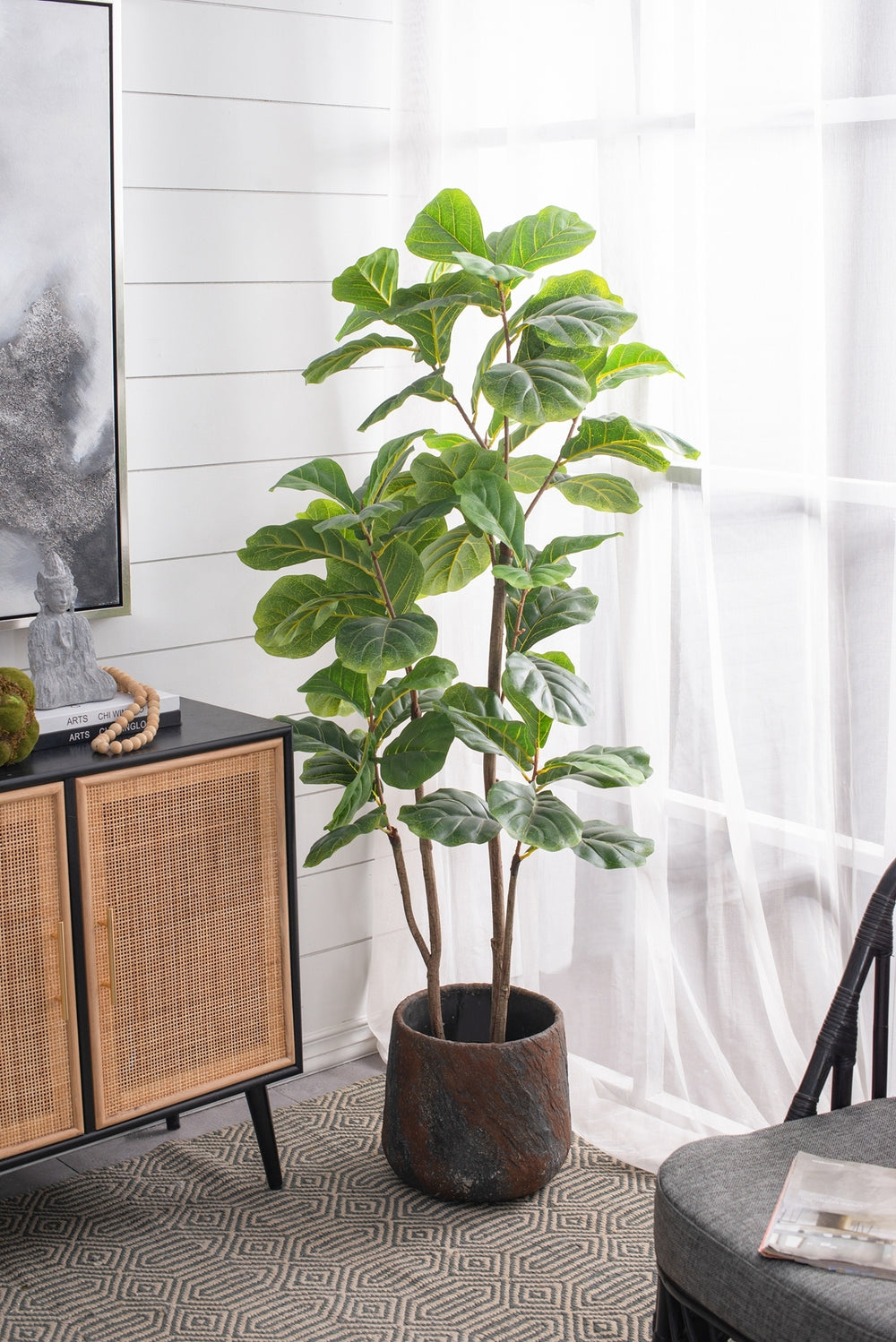 12.6x12.6x11.8' Cement Planter Small, Indoor Outdoor Garden Functional Decor Media 11