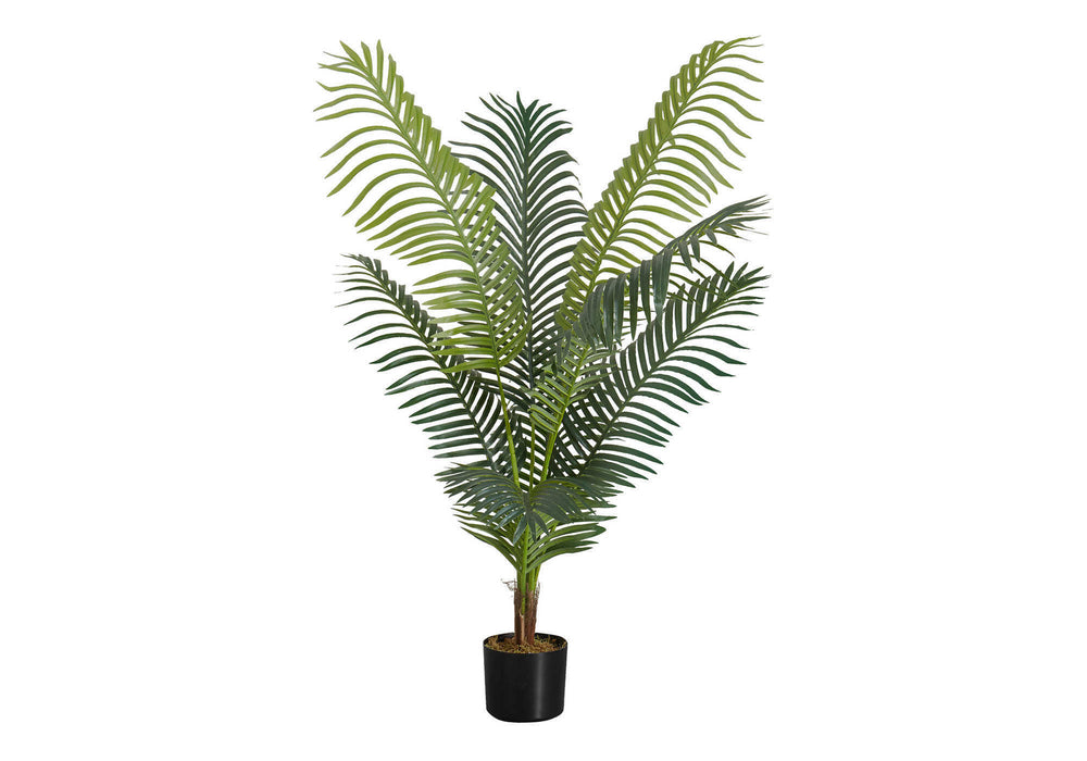 Artificial Plant, 47' Tall, Palm Tree, Indoor, Faux, Fake, Floor, Greenery, Potted, Real Touch, Decorative, Green Leaves, Black Pot Media 2