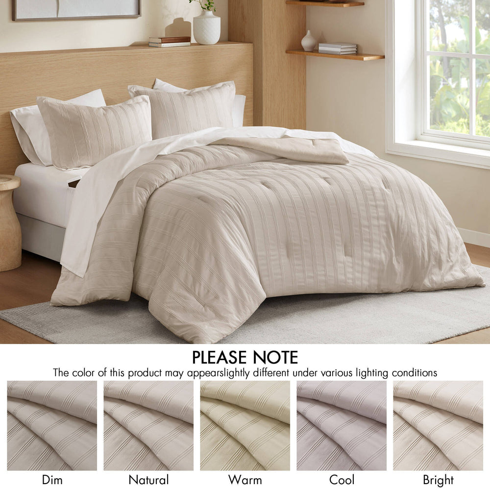 7-Piece Full Woven Striped Comforter Set Media 2