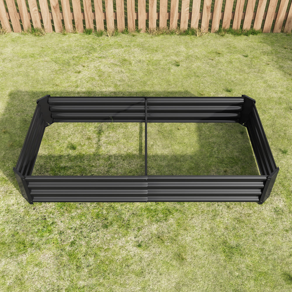 Raised Garden Bed Outdoor, 6×3×1ft , Metal Raised  Rectangle Planter Beds for Plants, Vegetables, and Flowers - Black Media 6