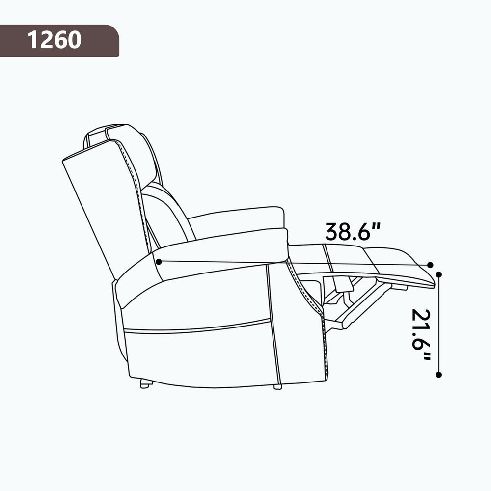 Manual Recliner Chair Faux Leather Massage With 8 Vibrating Nodes & 3 Modes For Living Room Media 17