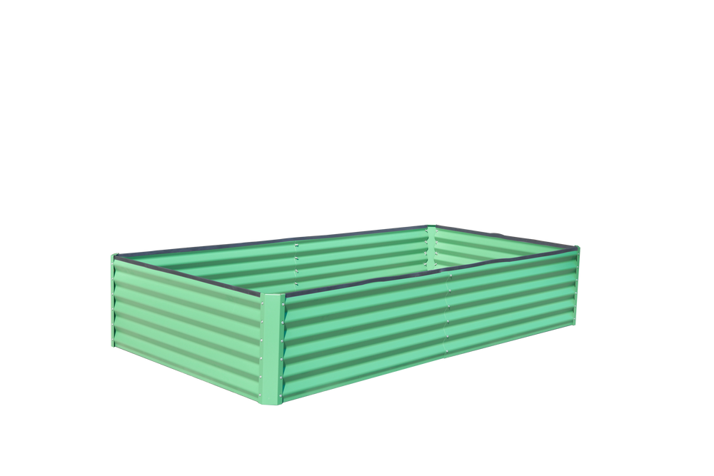 6x3x1ft Galvanized Raised Garden Bed, Outdoor Planter Garden Boxes Large Metal Planter Box for Gardening Vegetables Fruits Flowers, Green Media 1