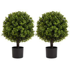 22in Boxwood Ball Shaped Artificial Topiary Shrubs Tree in Pot for Home and Garden Decoration 2pcs/set perspective