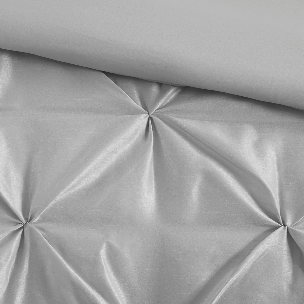 7 Piece Tufted Comforter Set Grey Cal King Media 8