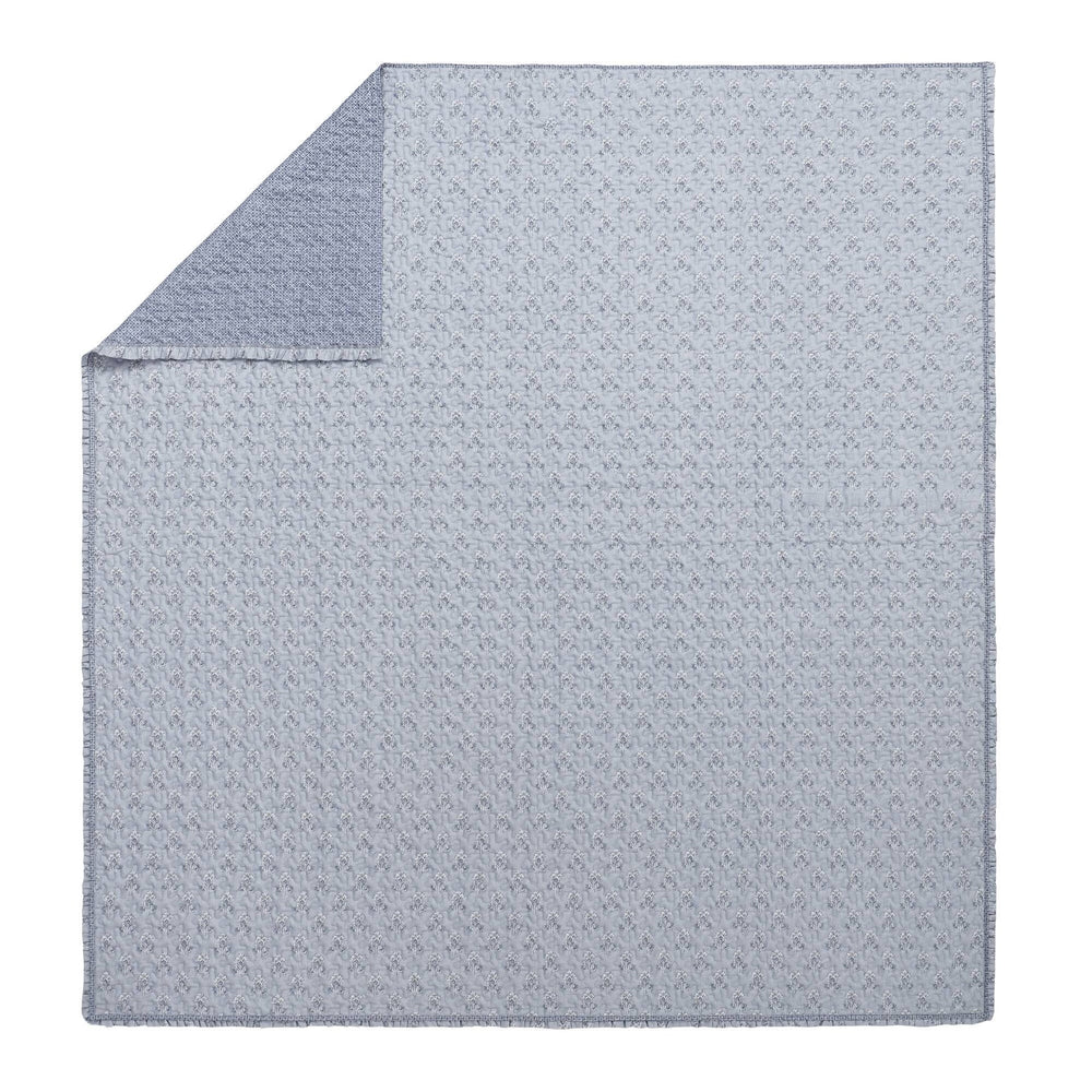 3-Piece Queen 3 Piece Ruffle Printed Quilt Set,Blue Media 3