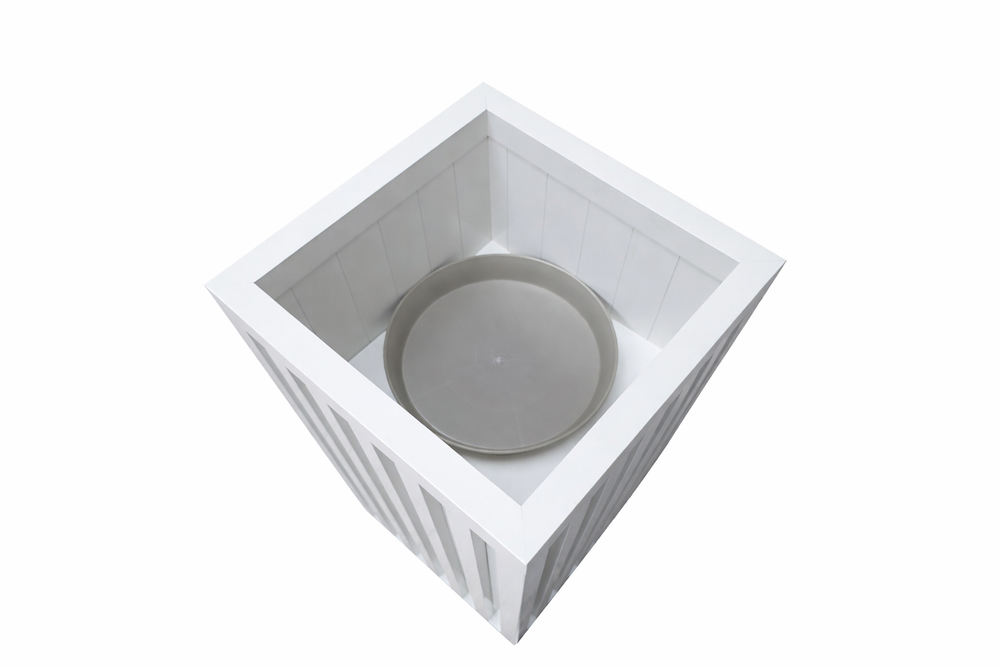 Square Grove Column Planter - White Media 5