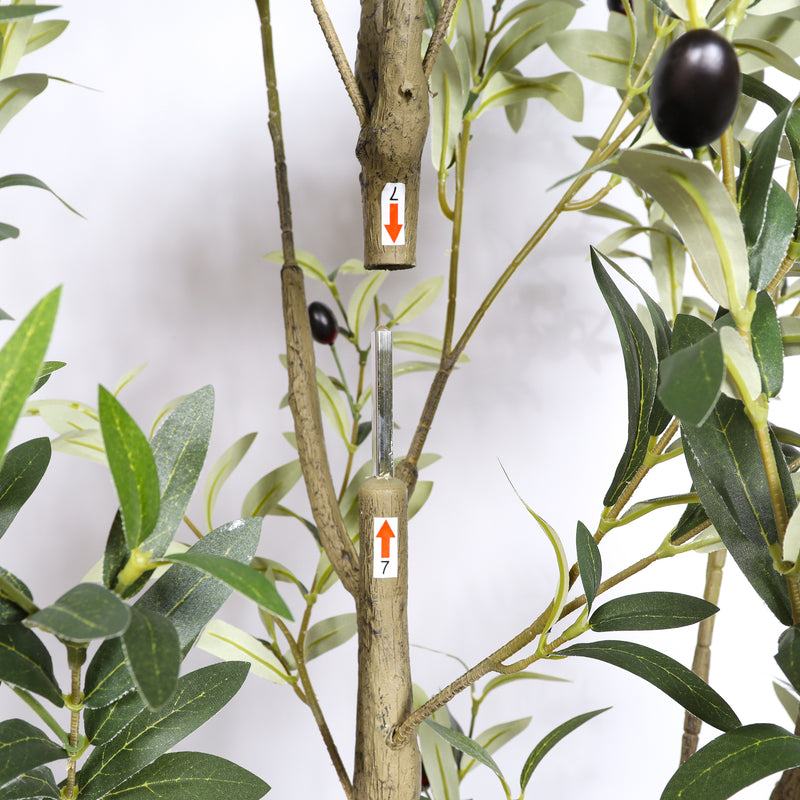 6' Artificial  Olive Tree in Plastic Black Pot, 1pc/set