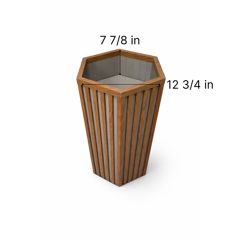 Hexagon Column Planter LG - Medium Brown Media 7