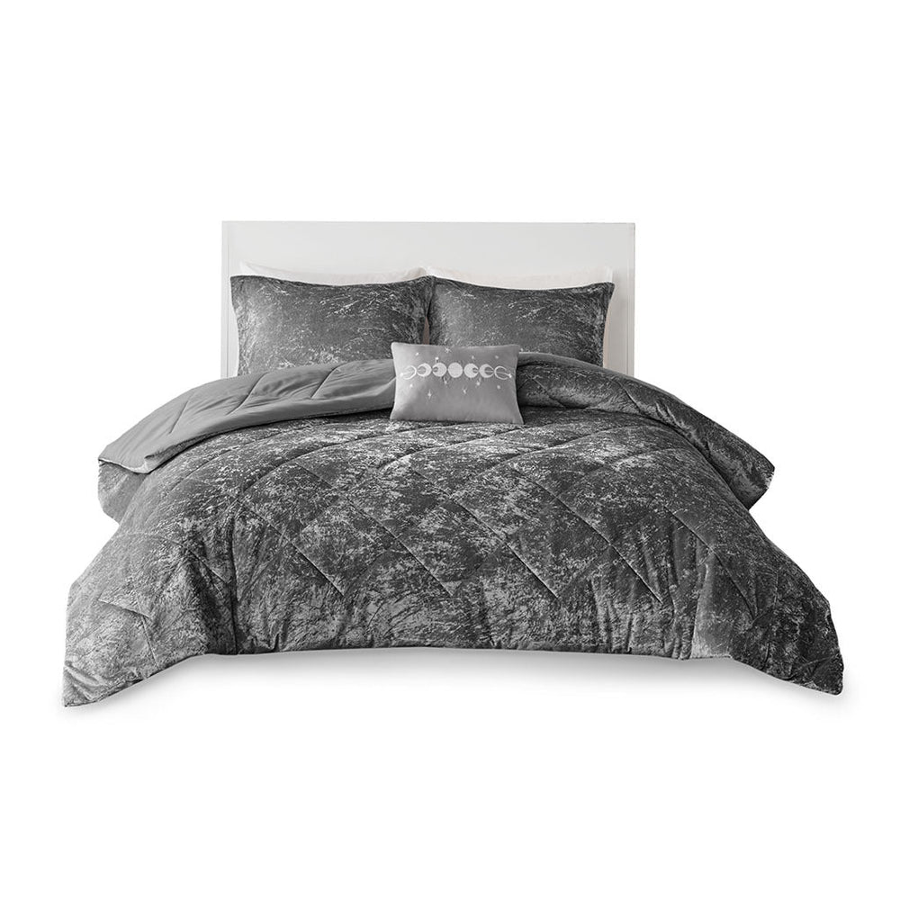 Twin/Twin XL Velvet Comforter Set with Throw Pillow Media 9