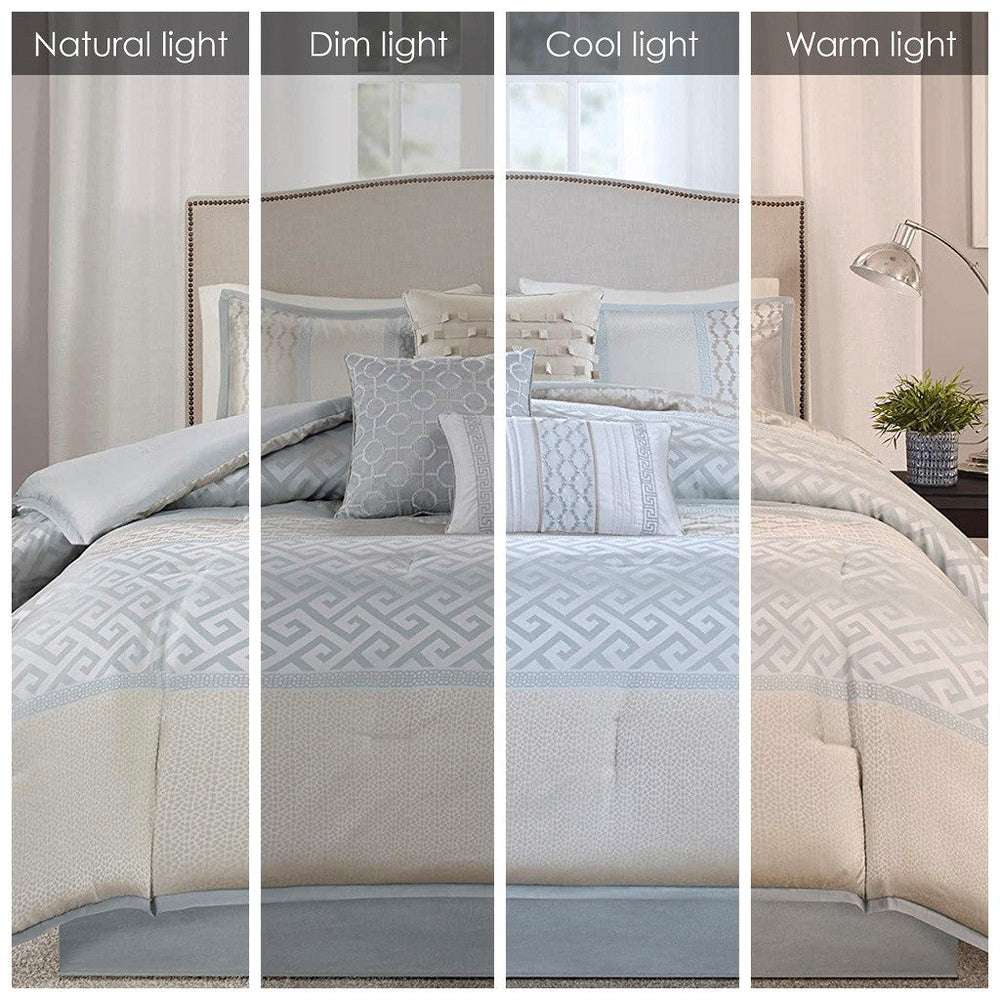 7 Piece Comforter Set Aqua King Media 4