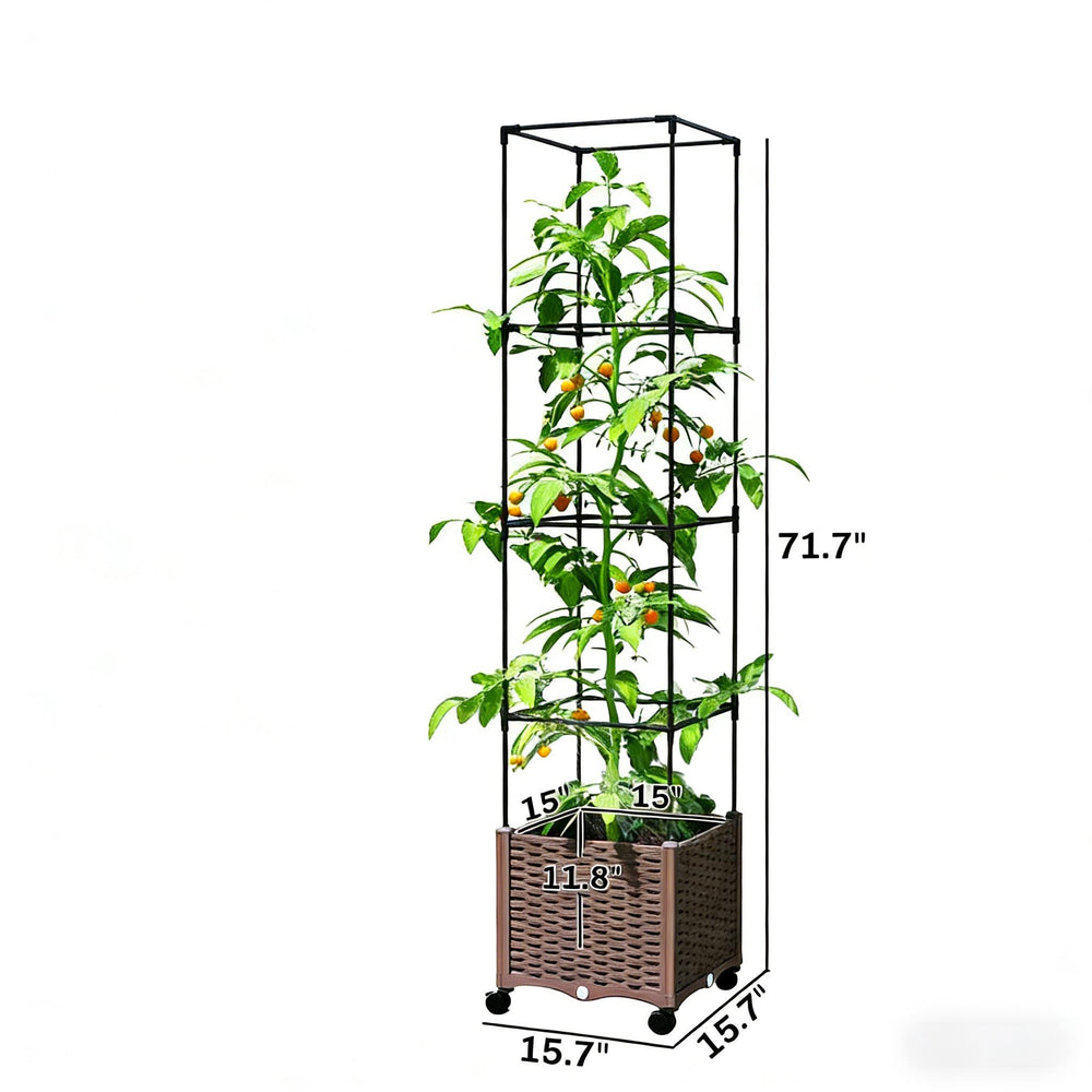 Plant Cage,Raised Garden Bed,Mobile Trellis Plant Bed Media 7