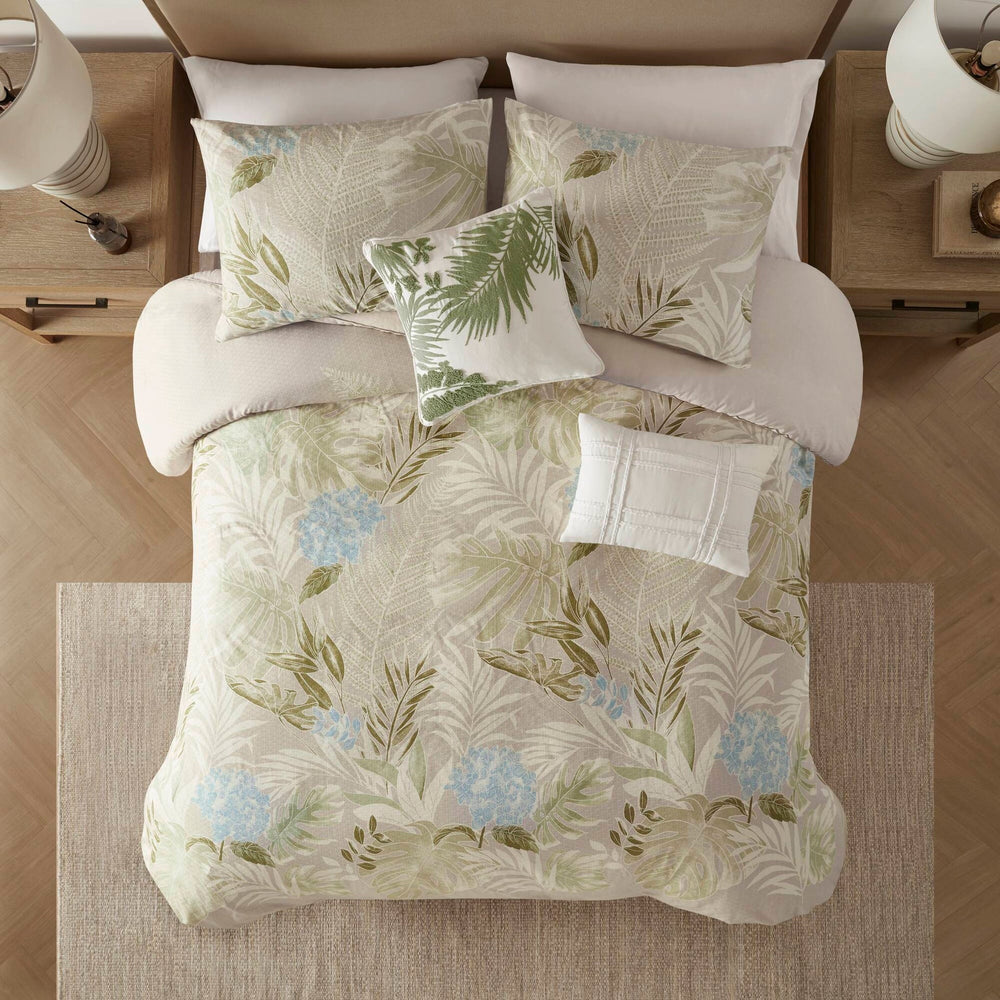 5-Piece King/Cal Kinge Cotton Duvet Cover Set with Throw Pillow Media 11