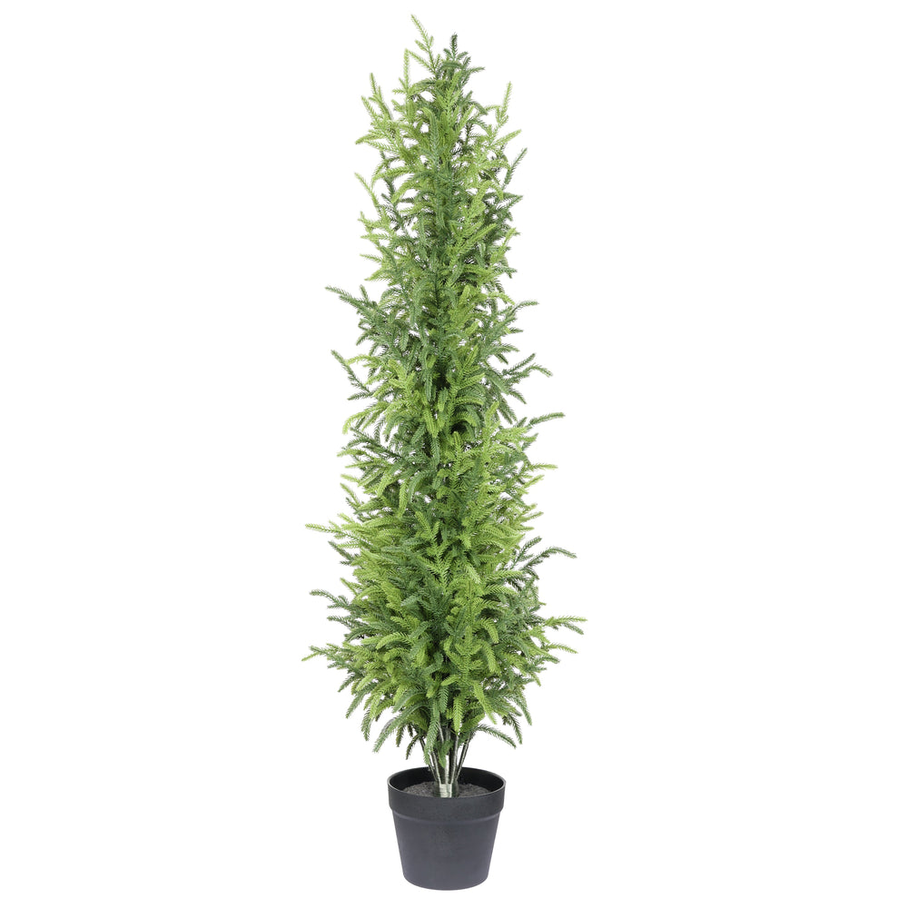 4' Artificial Real Touch Pine Tree in Black Plastic Pot, 1pc/set Media 4