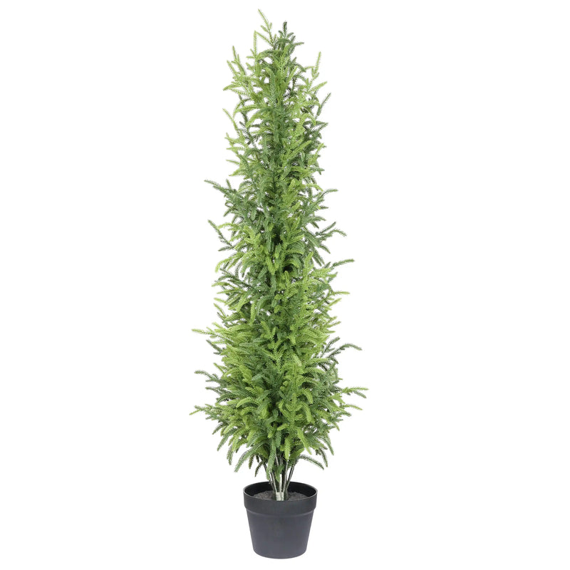 4' Artificial Real Touch Pine Tree in Black Plastic Pot, 1pc/set