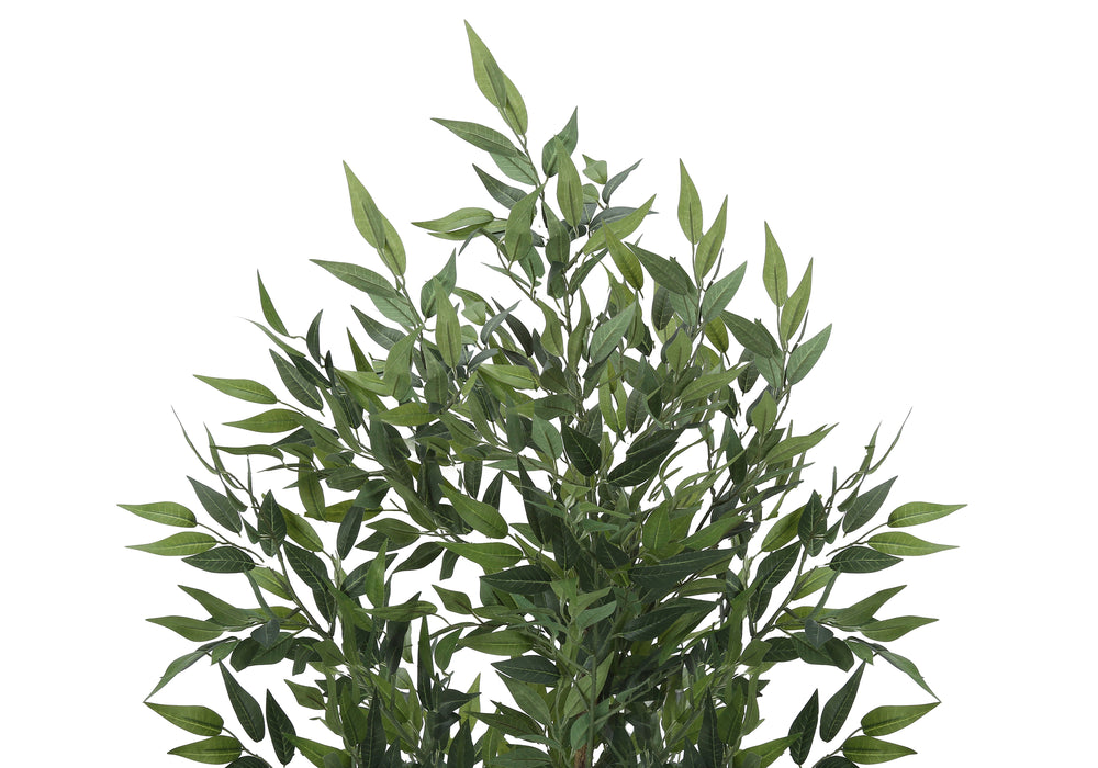 Artificial Plant, 47' Tall, Acacia Tree, Indoor, Faux, Fake, Floor, Greenery, Potted, Silk, Decorative, Green Leaves, Black Pot Media 5