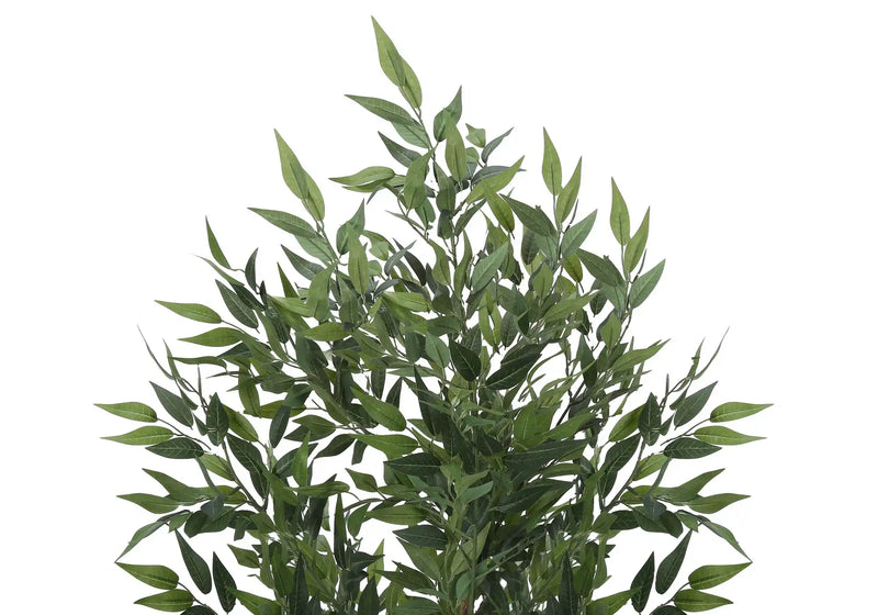 Artificial Plant, 47' Tall, Acacia Tree, Indoor, Faux, Fake, Floor, Greenery, Potted, Silk, Decorative, Green Leaves, Black Pot