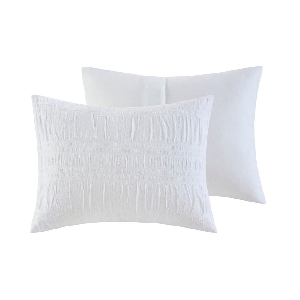 King/Cal King 4 Piece Cotton Seersucker Duvet Cover Set Media 6