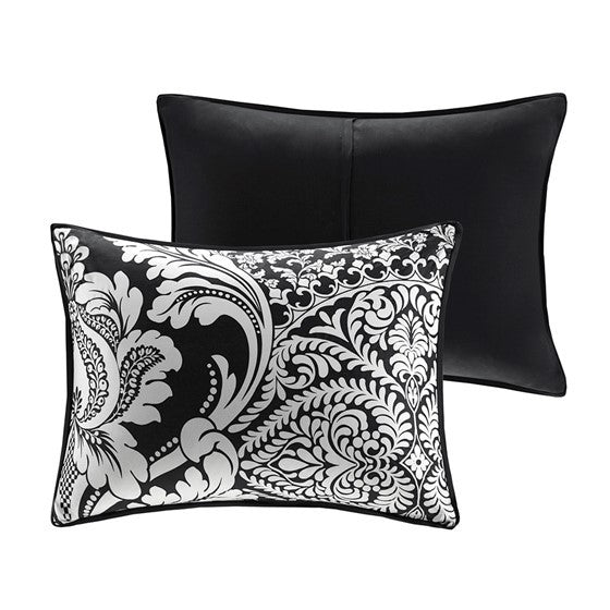 7 Piece Cotton Printed Comforter Set Black Queen Media 3