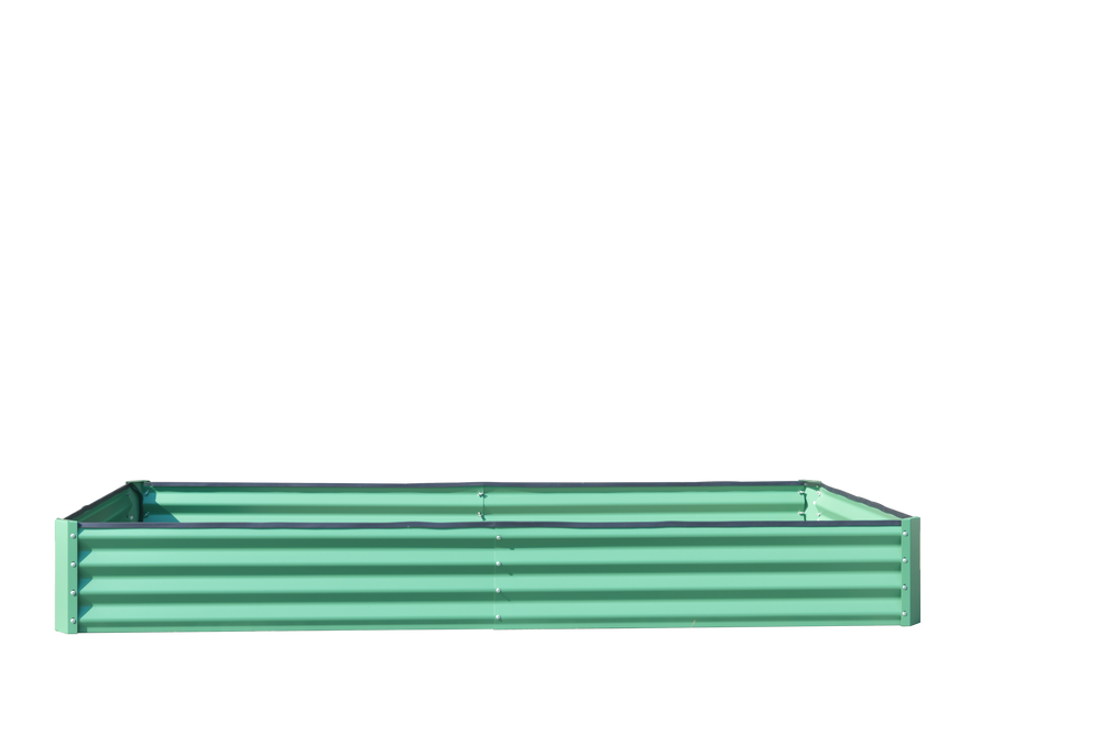 8x4x1 ft Galvanized Raised Garden Bed, Outdoor Planter Garden Boxes Large Metal Planter Box for Gardening Vegetables Fruits Flowers,Green Media 1